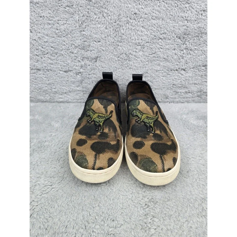 COACH C115 Rexy Dino Dinosaur Camo Slip On Sneakers Mens 8.5 G3864